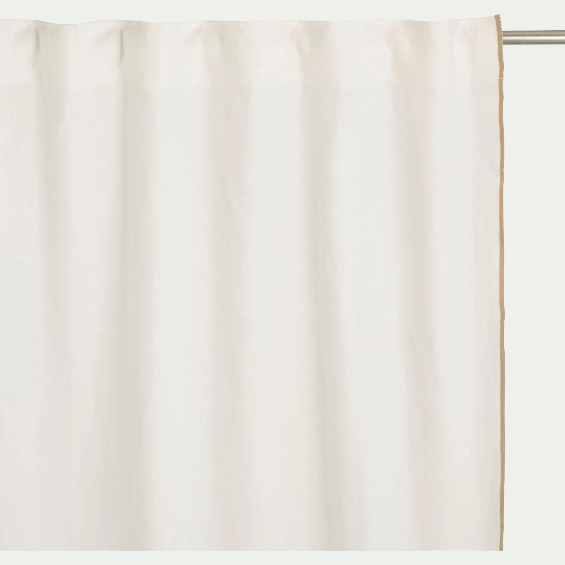 Rideau*alinea Rideau à passants cachés en lin finition point de bourdon 140x250cm - écru Blanc