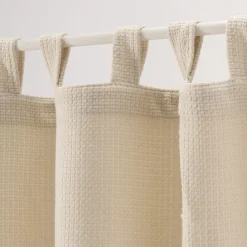 Rideau*alinea Rideau à passants en polyester texturé 140x250cm - écru Blanc