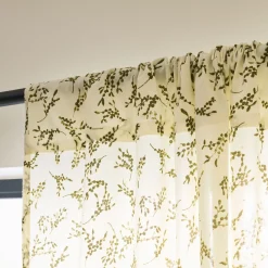 Rideau*alinea Rideau passe-tringle en coton motif végétal 140x250cm - Vert