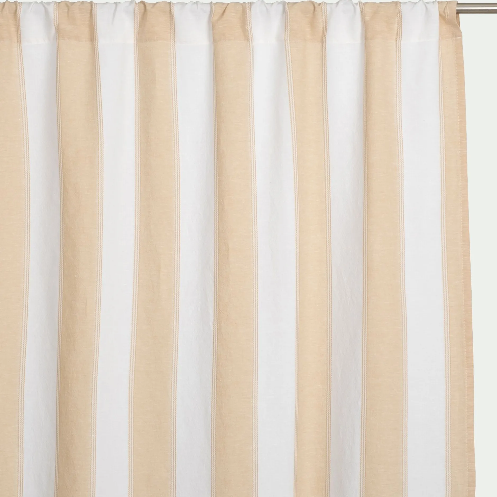 Rideau*alinea Rideau passe-tringle en lin et coton à rayures 140x250cm - écru Blanc
