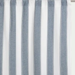 Rideau*alinea Rideau passe-tringle en lin et coton à rayures 140x250cm - Bleu