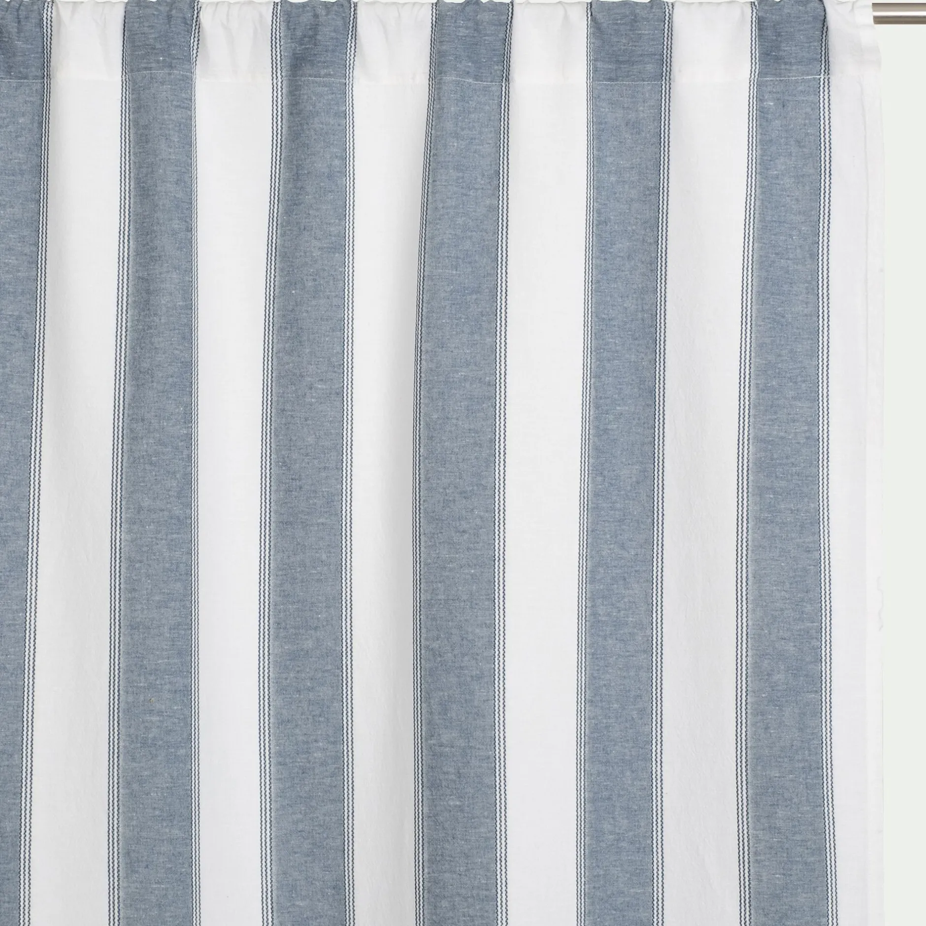 Rideau*alinea Rideau passe-tringle en lin et coton à rayures 140x250cm - Bleu
