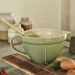 Ustensile Pour Pâtisserie|Plat De Service Et Saladier*alinea Saladier avec bec verseur en grès D21,3cm - Vert