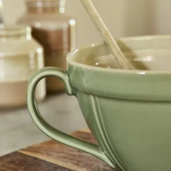 Ustensile Pour Pâtisserie|Plat De Service Et Saladier*alinea Saladier avec bec verseur en grès D21,3cm - Vert