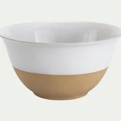 Plat De Service Et Saladier*alinea Saladier bicolore en grès D28,7cm - Blanc