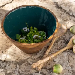 Plat De Service Et Saladier*alinea Saladier en bois de manguier D25cm - prusse Bleu