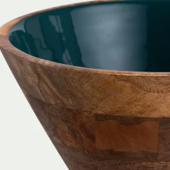 Plat De Service Et Saladier*alinea Saladier en bois de manguier D25cm - prusse Bleu