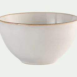 Plat De Service Et Saladier*alinea Saladier en grès avec liseré marron D20cm - Blanc