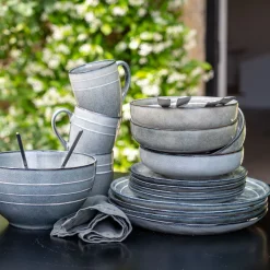 Plat De Service Et Saladier|Assiette De Noël*alinea Saladier en grès D20cm - calaluna Bleu