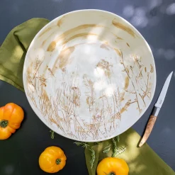 Plat De Service Et Saladier*alinea Saladier en grès D35cm - argan Jaune