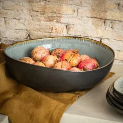 Plat De Service Et Saladier|Assiette De Noël*alinea Saladier en grès émail réactif D33cm - Gris