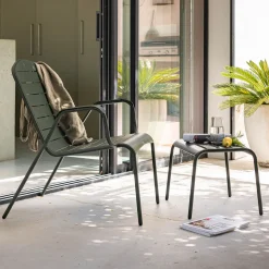 Fauteuil De Jardin|Salon De Jardin Bas*alinea Salon de balcon en acier - (1 place) Vert