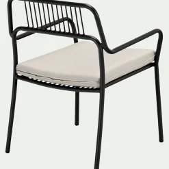 Salon De Jardin Bas*alinea Salon de jardin en acier - noir (4 places)