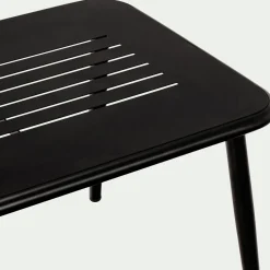 Salon De Jardin Bas*alinea Salon de jardin en acier - noir (4 places)