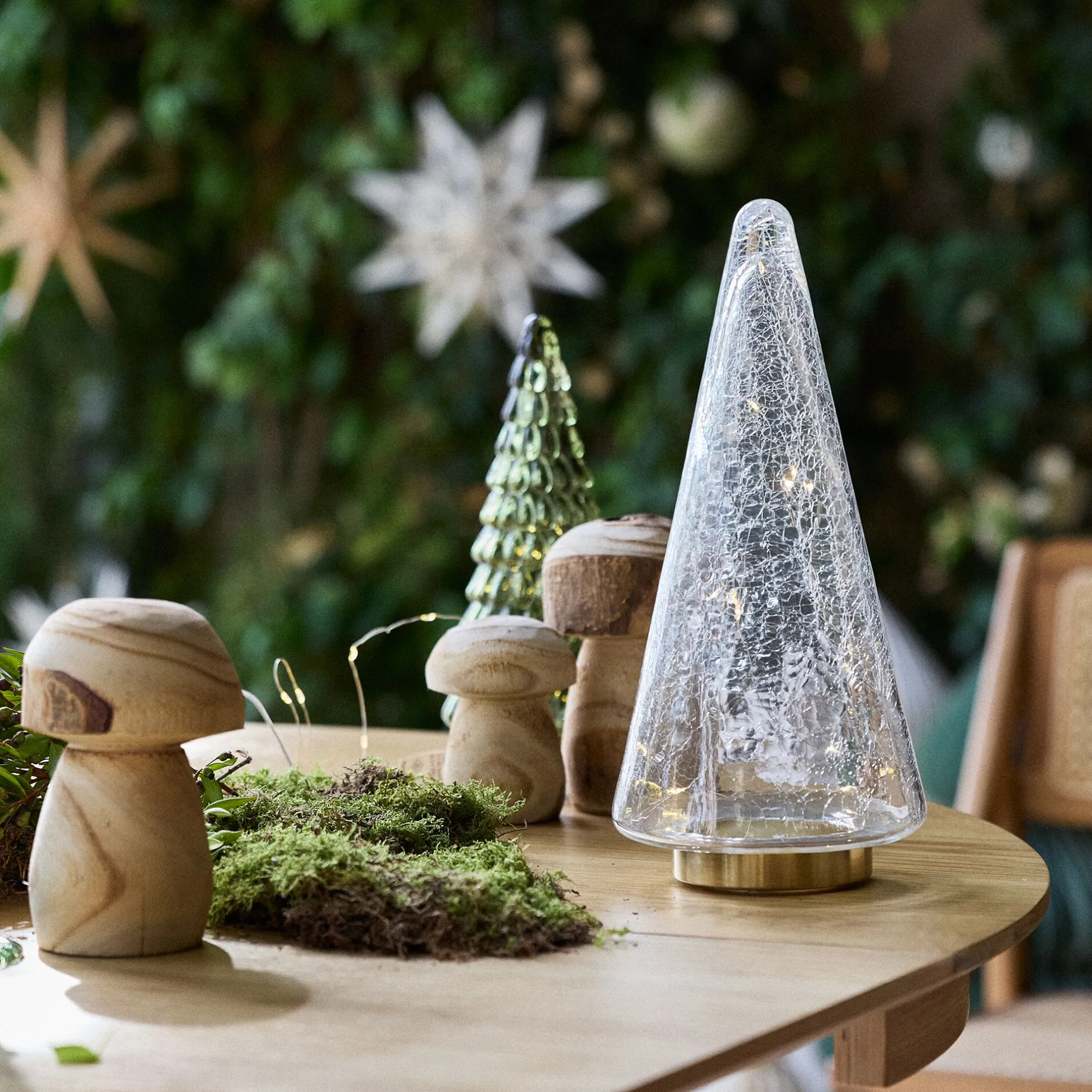 Décoration De La Table De Noël|Petit Sapin De Noël*alinea Sapin à poser lumineux en verre H34cm - Transparent