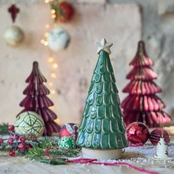 Décoration De La Table De Noël|Objet Décoratif De Noël*alinea Sapin déco à écailles en grès D11,2cm - Vert