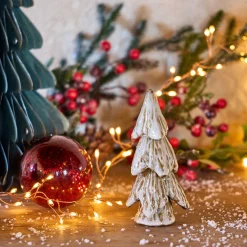 Petit Sapin De Noël|Objet Décoratif De Noël*alinea Sapin décoratif à poser en porcelaine - Beige