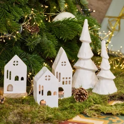 Décoration De La Table De Noël|Petit Sapin De Noël*alinea Sapin décoratif à poser en aluminium H18,5cm - Blanc