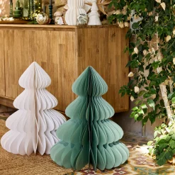 Petit Sapin De Noël|Objet Décoratif De Noël*alinea Sapin décoratif à poser en papier H60cm - Blanc