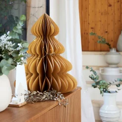 Petit Sapin De Noël|Objet Décoratif De Noël*alinea Sapin décoratif à poser en papier H60cm - Beige