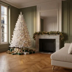 Grand Sapin De Noël*alinea Sapin de Noël artificiel enneigé D117xH180cm - Blanc