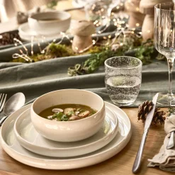 Assiette De Noël*alinea Service de vaisselle en grès moucheté - Blanc