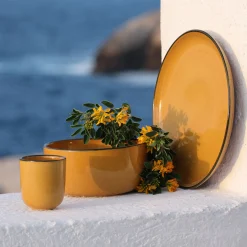 Vaisselle Petit Déjeuner*alinea Service petit déjeuner en grès - Jaune