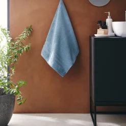 Serviette De Toilette*alinea Serviette de bain bouclette en coton - autan 50x100cm Bleu