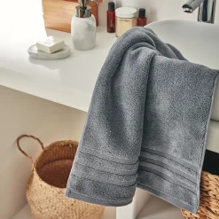 Serviette De Toilette*alinea Serviette de toilette bouclette en coton - anthracite 50x100cm Gris