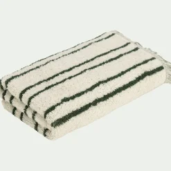 Serviette De Toilette*alinea Serviette de toilette en coton à rayures 50x100cm - Vert