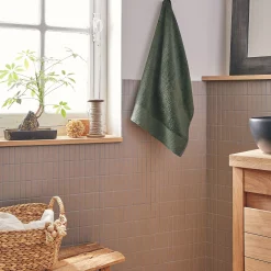 Serviette De Toilette*alinea Serviette de toilette en coton peigné - cèdre 50x100cm Vert