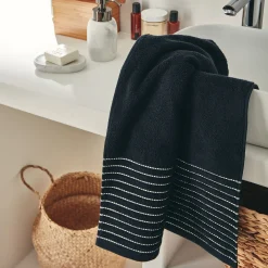 Serviette De Toilette*alinea Serviette de toilette en coton - 50x100cm Noir