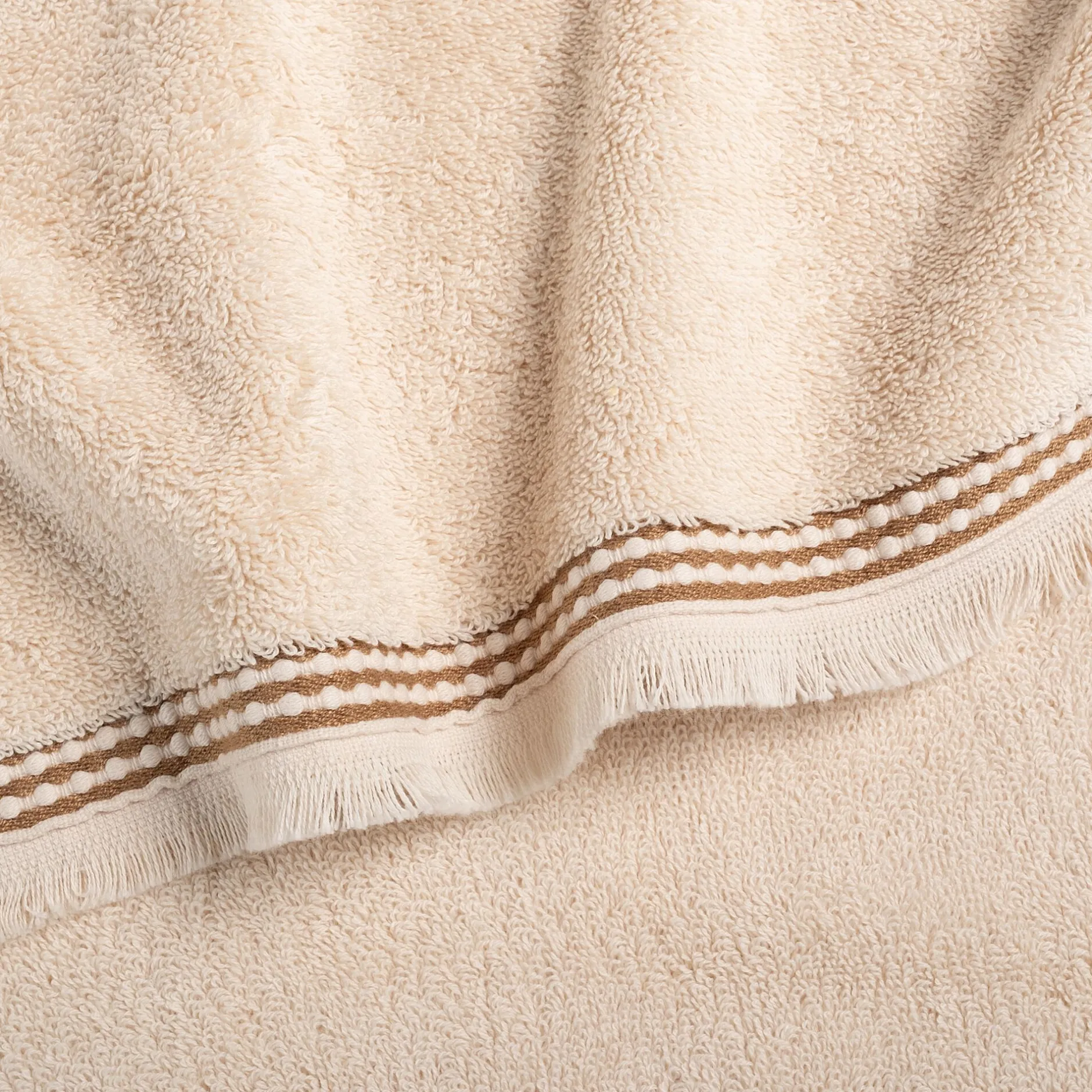 Serviette De Toilette*alinea Serviette de toilette frangée en coton 50x100cm - écru Blanc