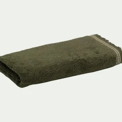 Serviette De Toilette*alinea Serviette de toilette frangée en coton 50x100cm - cèdre Vert