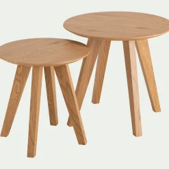 Table De Chevet|Bout De Canapé*alinea Set de 2 bouts de canapé effet bois - Bois clair