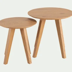 Table De Chevet|Bout De Canapé*alinea Set de 2 bouts de canapé effet bois - Bois clair