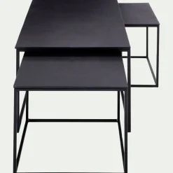 Bout De Canapé|Table Basse*alinea Set de 3 tables basses gigognes en angle en métal - Noir