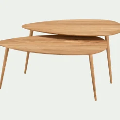 Table Basse*alinea Set de 2 tables basses gigognes en chêne - Bois clair