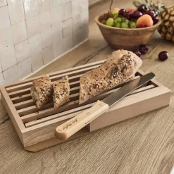 Planche À Découper*alinea Set de planche à pain et couteau en bois de hêtre - Naturel