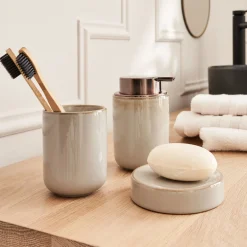 Set De Salle De Bain|Accessoire De Salle De Bain*alinea Set de salle de bain en céramique - Gris