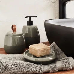 Set De Salle De Bain|Accessoire De Salle De Bain*alinea Set de salle de bain en grès - cèdre Vert