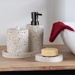 Set De Salle De Bain|Accessoire De Salle De Bain*alinea Set de salle de bain en terrazzo - blanc