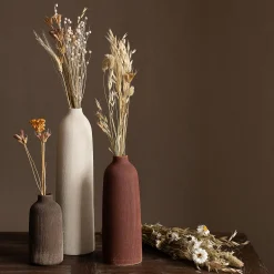 Vase|Vase Et Branchage De Noël*alinea Soliflore en faïence texturée H40cm - ventoux Blanc