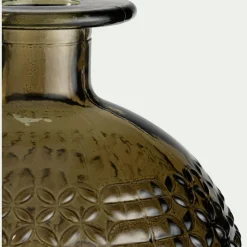 Vase*alinea Soliflore en verre à motif H12cm - Vert