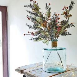 Vase|Vase Et Branchage De Noël*alinea Soliflore en verre recyclé h26cm - Transparent