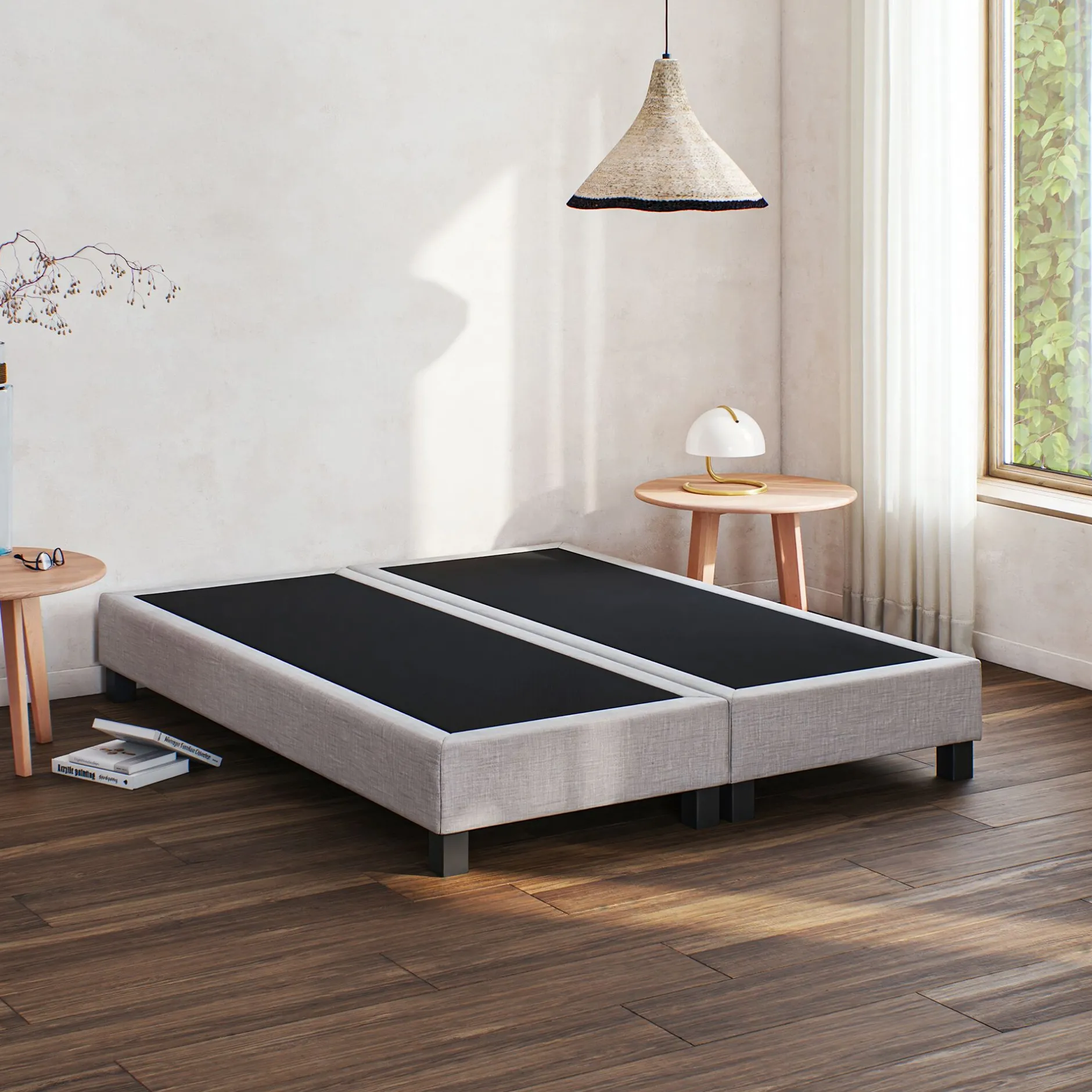 Sommier 160X200 Cm*alinea Sommier tapissier ferme 160x200cm - granite Gris