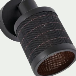 Spot*alinea Spot électrifié en acier et rotin - Noir