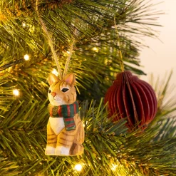 Suspension De Noël*alinea Suspension de Noël chat en bois H7cm - Naturel