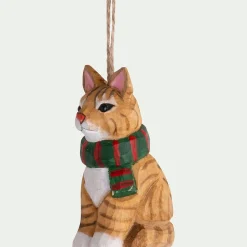Suspension De Noël*alinea Suspension de Noël chat en bois H7cm - Naturel