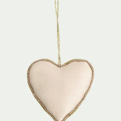 Suspension De Noël*alinea Suspension de Noël coeur en perles H10cm - Doré